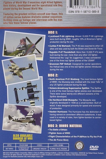Legends of Air Combat Fighters of WWII 3 DVD Set -