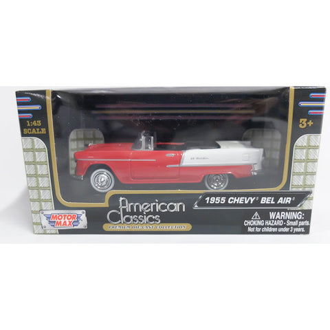 Motormax 1:43 Scale Diecast 1955 Chevy Bel Air -RED -