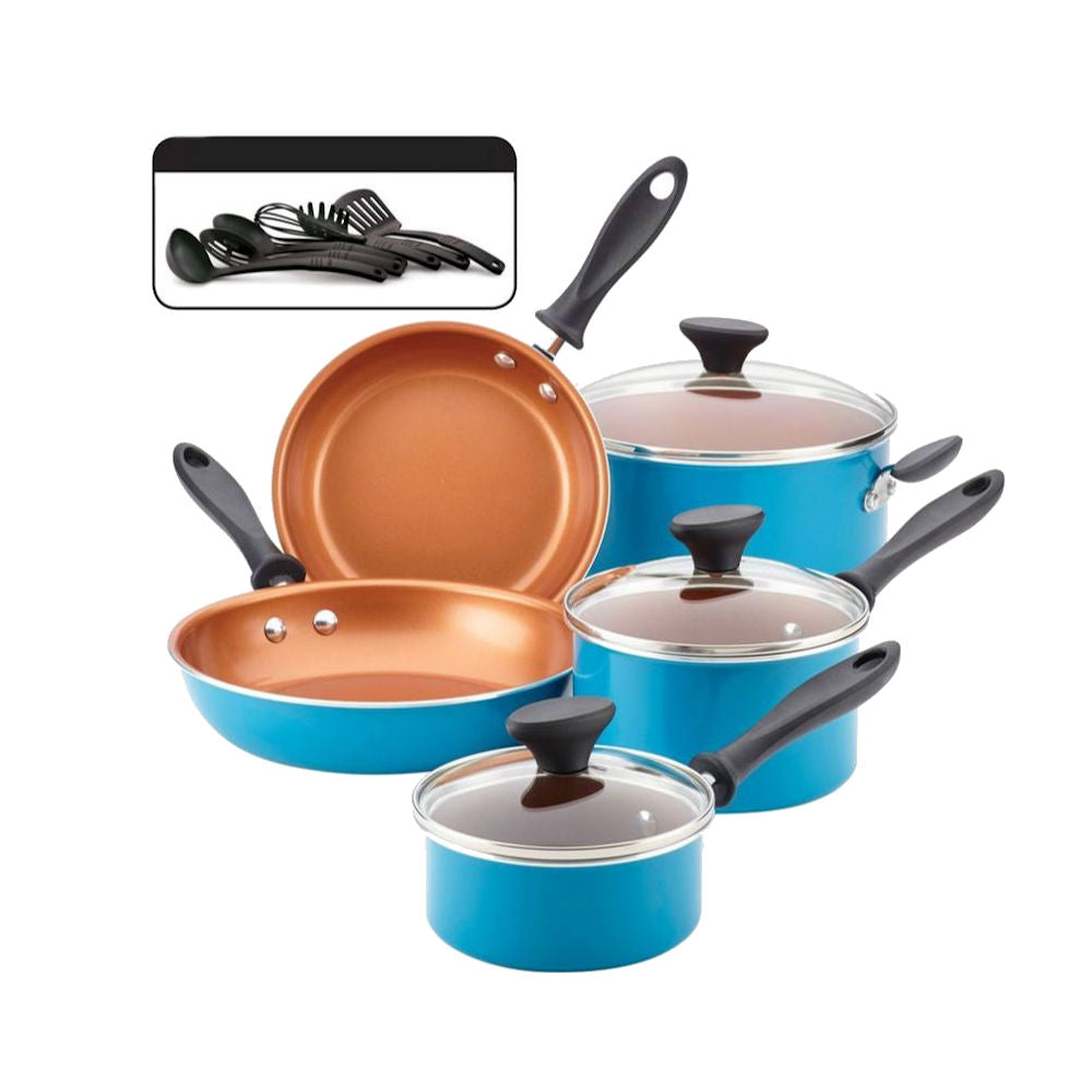 Farberware Easy Clean Pro Ceramic Nonstick Pots and Pans Set, 14