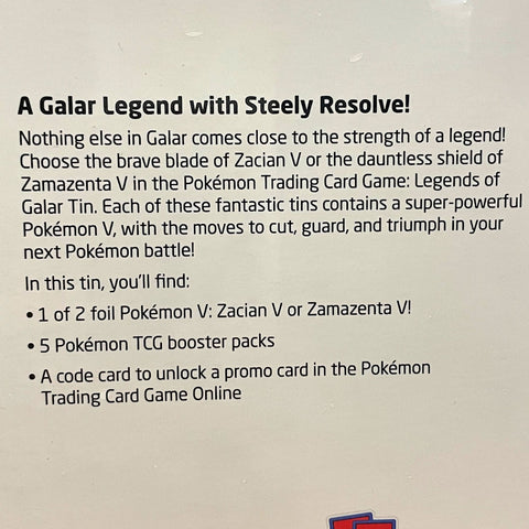 Pokemon Legends of Galar Zamazenta V Tin 