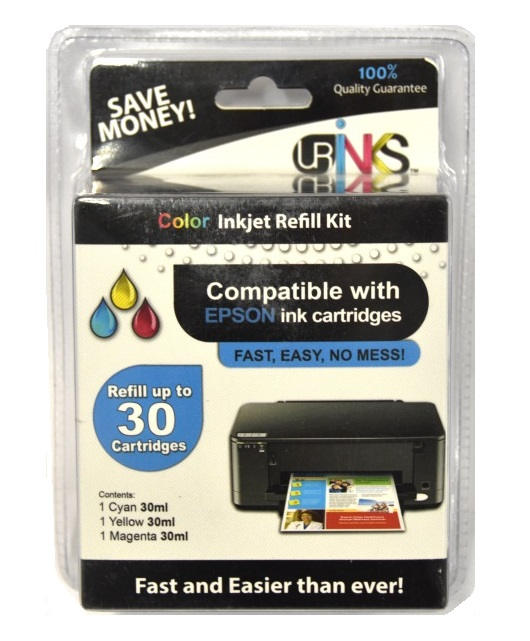 Urinks Color Inkjet Refill Kit, Compatible with Epson ink Cartridges -