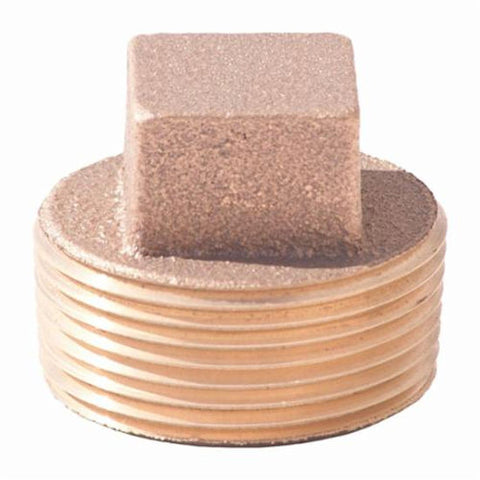 Merit Brass XNL117A-20 1-1/4" Lead Free Square Head Solid Plug, 18 Pack -